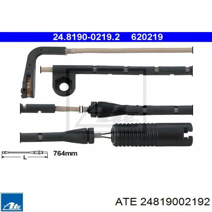 24.8190-0219.2 ATE contacto de aviso, desgaste de los frenos