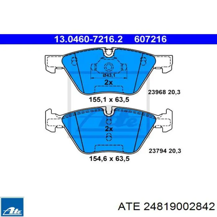 24.8190-0284.2 ATE contacto de aviso, desgaste de los frenos