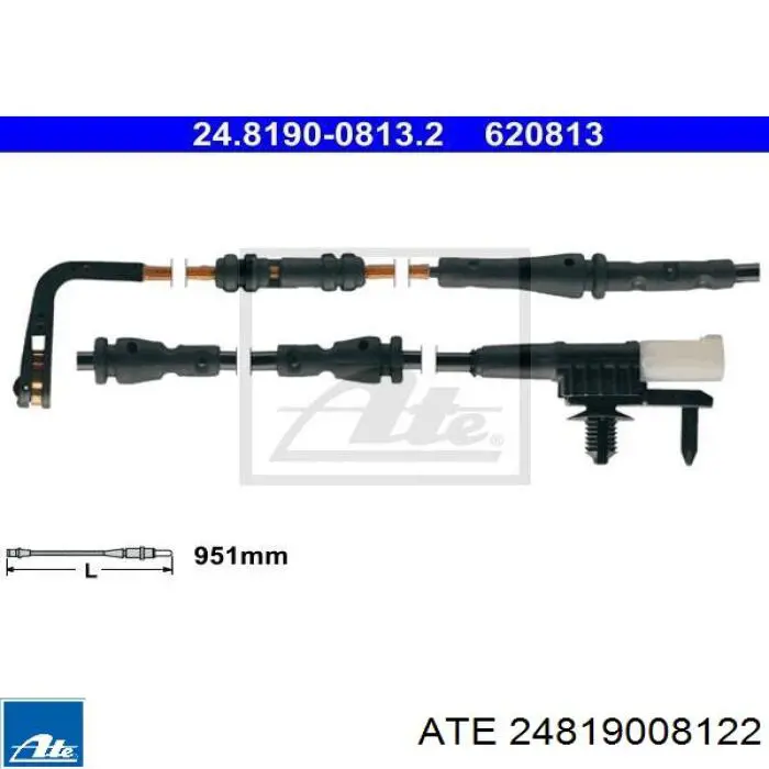 24.8190-0812.2 ATE contacto de aviso, desgaste de los frenos