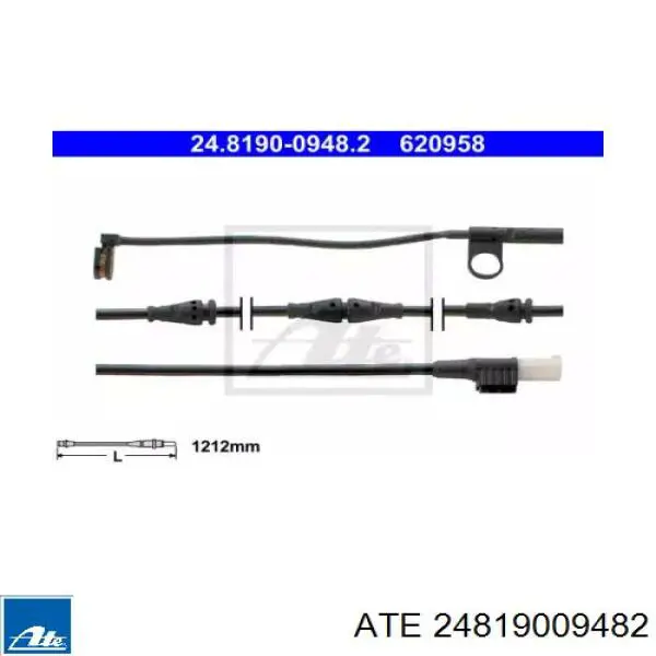 24.8190-0948.2 ATE contacto de aviso, desgaste de los frenos