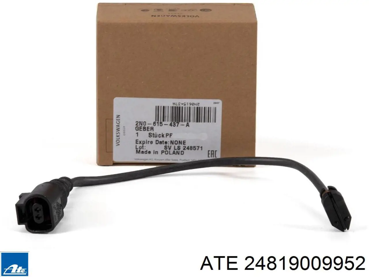 Sensor de desgaste de pastillas de freno trasero derecho 2N0615437A VAG