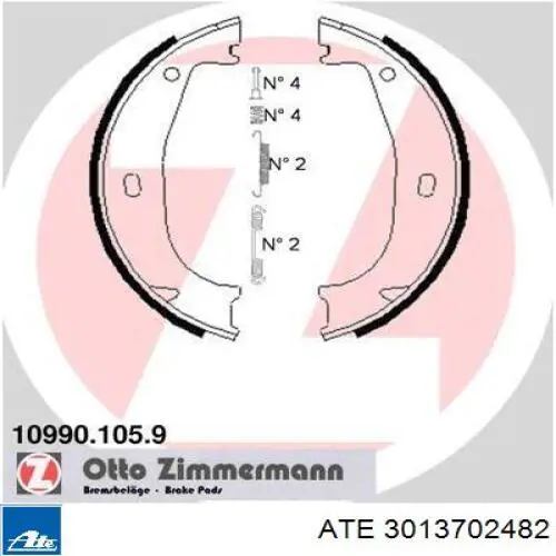 3013702482 ATE juego de zapatas de frenos, freno de estacionamiento