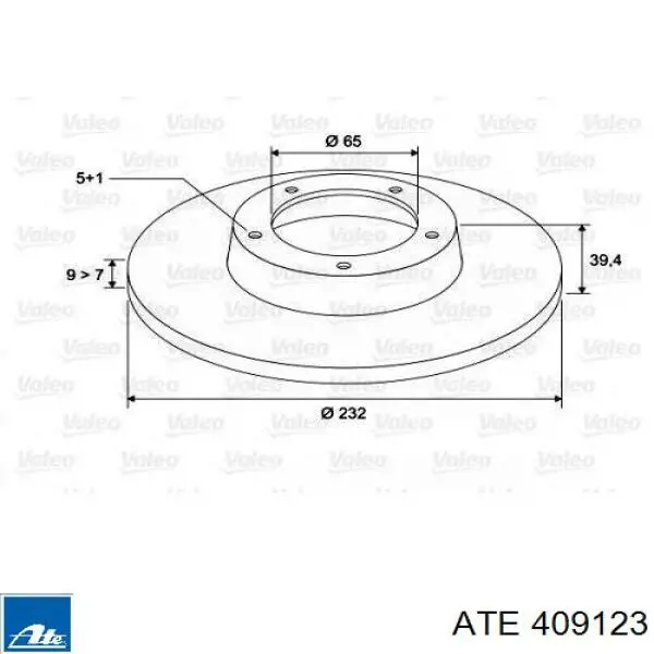 Comprar 409123 ATE Disco de freno trasero