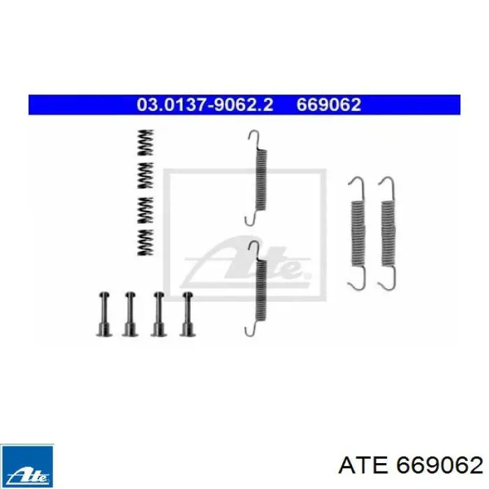 669062 ATE kit de montaje, zapatas de freno traseras