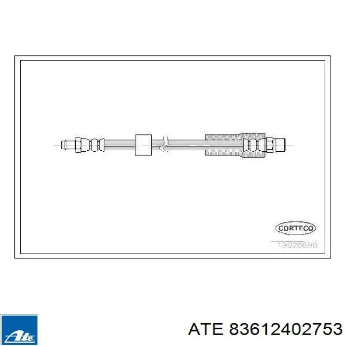 83.6124-0275.3 ATE tubo flexible de frenos trasero