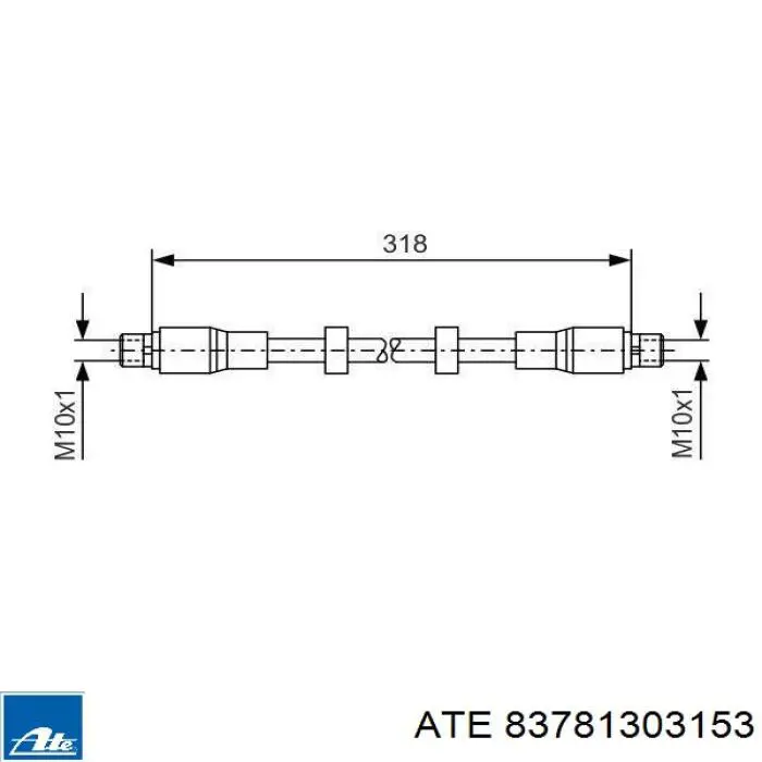Latiguillos de freno delantero ATE 83781303153 precio, desde 9,73 EUR