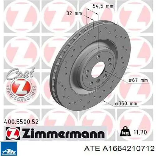 A1664210712 ATE freno de disco delantero