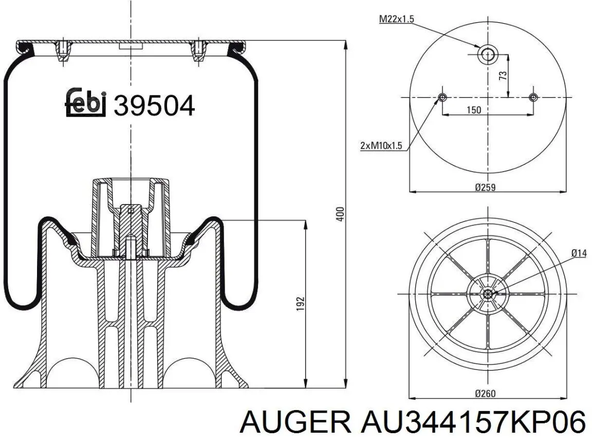 AU344157KP06 Auger muelle neumático, suspensión