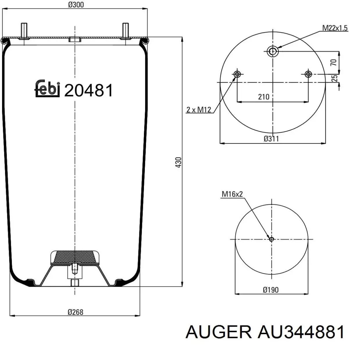 Comprar 5002030111P Magnum Technology Bolsa neumática del eje