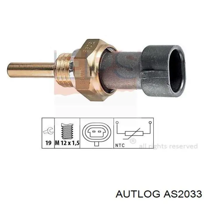 Sensor de temperatura del refrigerante Chevrolet Aveo 2 T250, T255