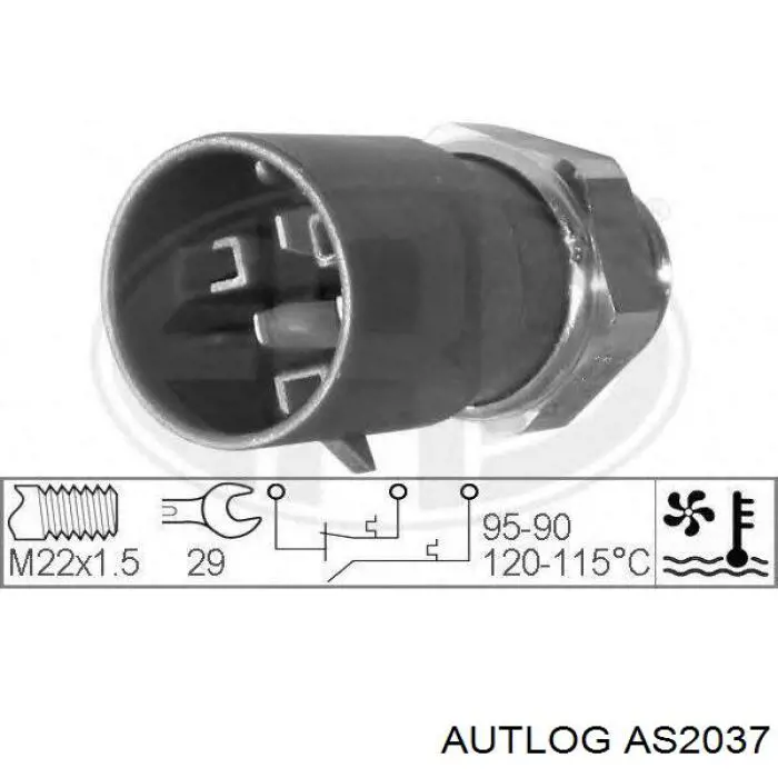 AS2037 Autlog sensor, temperatura del refrigerante (encendido el ventilador del radiador)