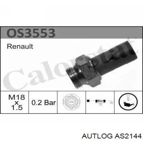 Sensor de presión de aceite AS2144 Autlog