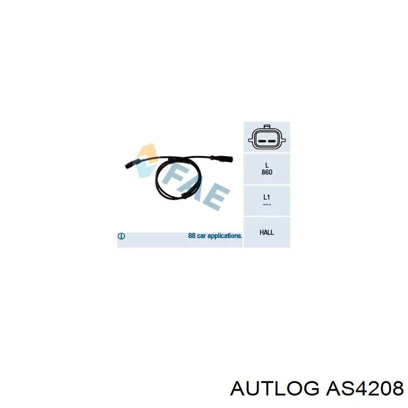 AS4208 Autlog sensor abs delantero