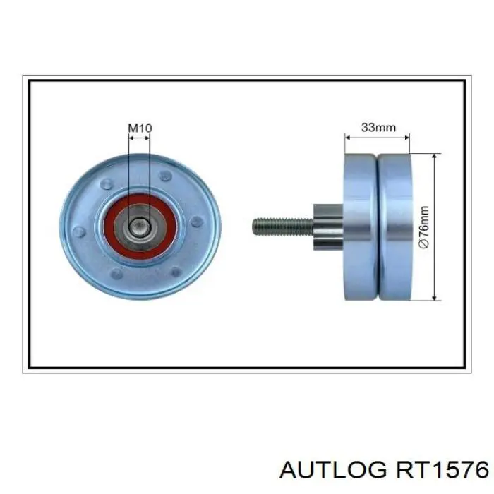 RT1576 Autlog polea inversión / guía, correa poli v