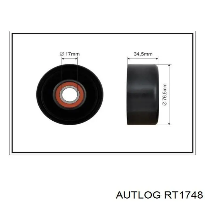 RT1748 Autlog polea inversión / guía, correa poli v