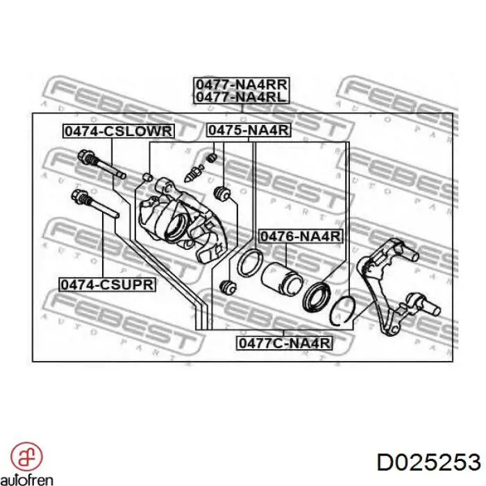 Comprar D025253 Autofren Émbolo de la pinza de freno trasera