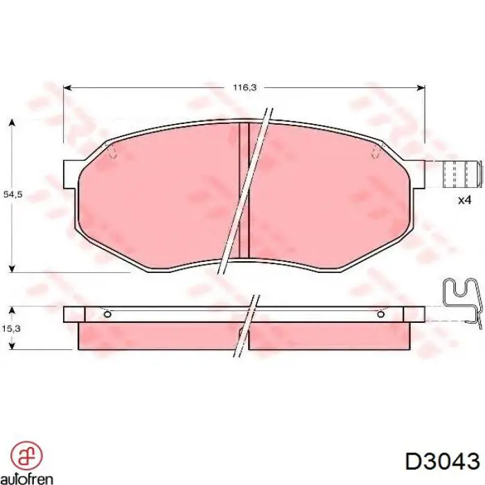 D3043 Autofren juego de reparación, cilindro de freno trasero