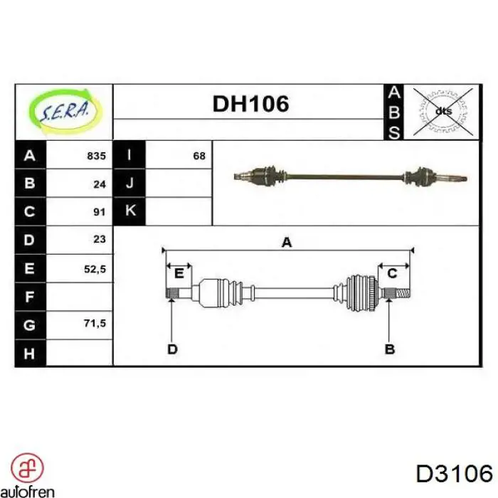 D3106 Autofren Juego de reparación del bombín de freno