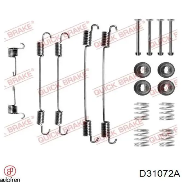 D31072A Autofren kit de montaje, zapatas de freno traseras