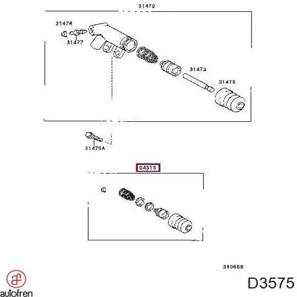D3575 Autofren cilindro receptor, embrague