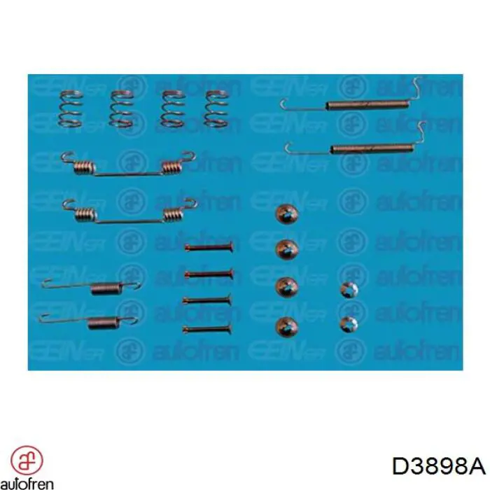 D3898A Autofren kit de montaje, zapatas de freno traseras