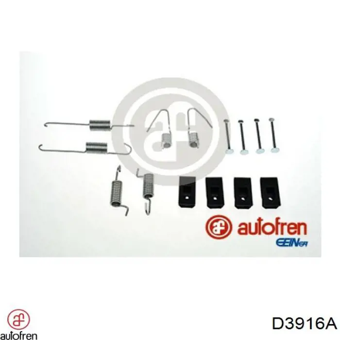 D3916A Autofren kit de montaje, zapatas de freno traseras