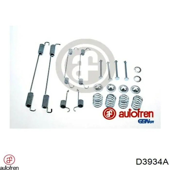 D3934A Autofren kit de montaje, zapatas de freno traseras