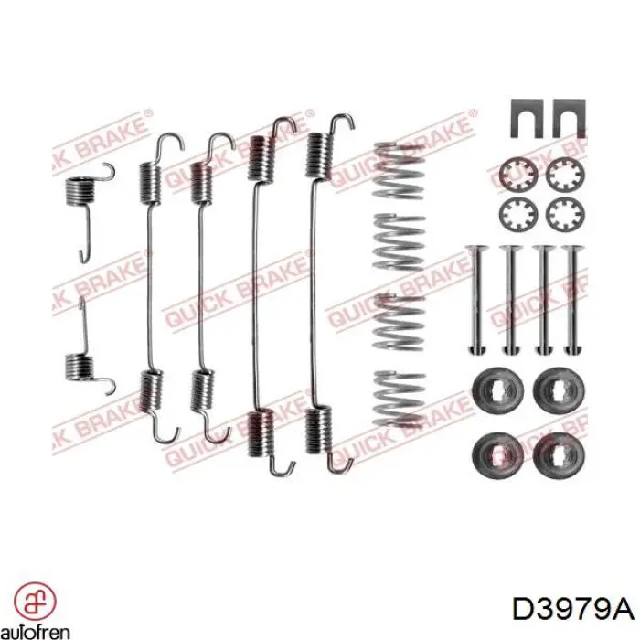 D3979A Autofren kit de montaje, zapatas de freno traseras