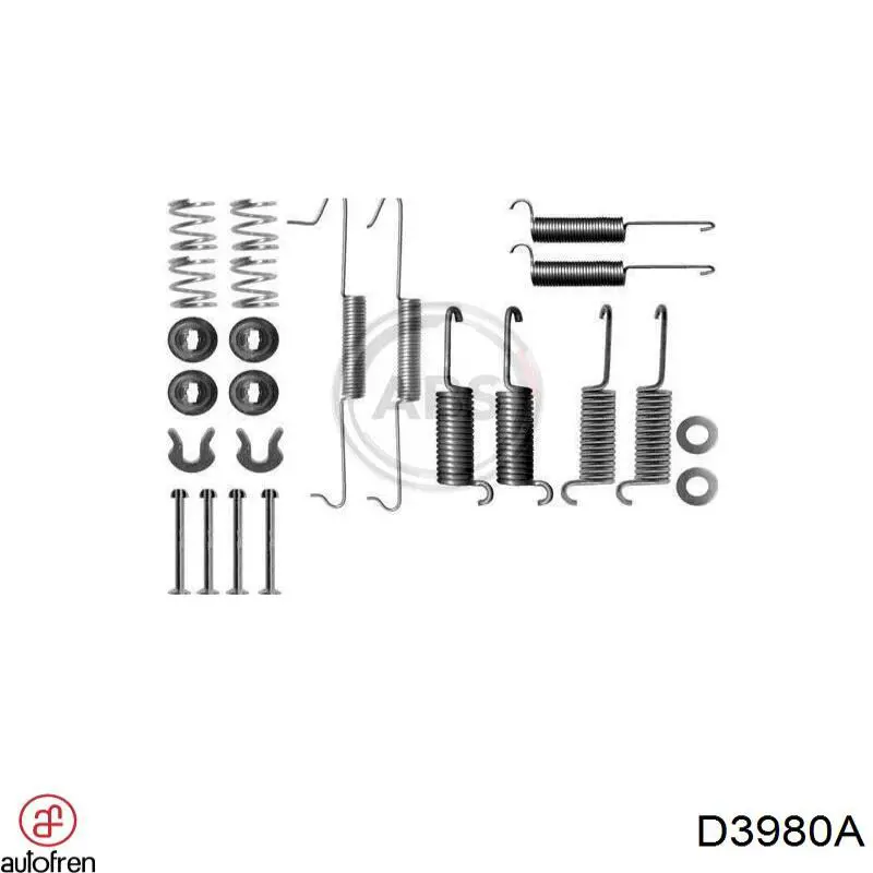 D3980A Autofren kit de montaje, zapatas de freno traseras