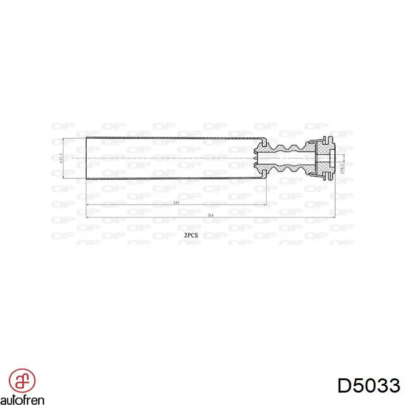 D5033 Autofren tope de amortiguador trasero, suspensión + fuelle