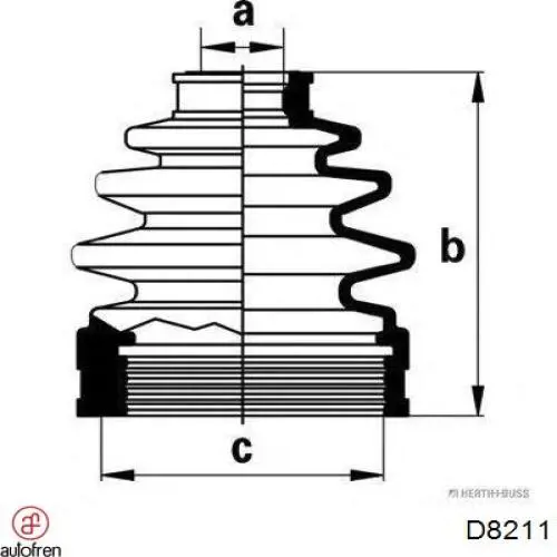 D8211 Autofren fuelle, árbol de transmisión delantero interior