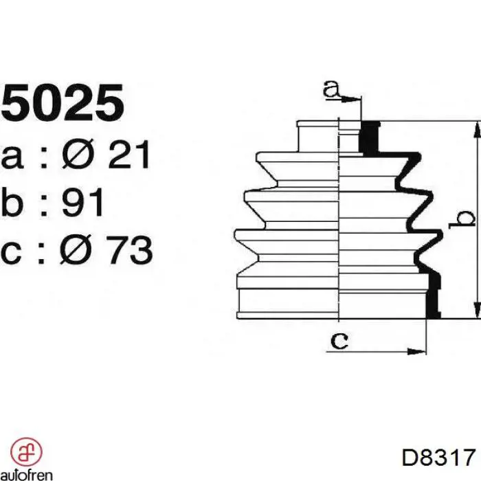 Comprar D8317 Autofren Fuelle de semieje delantero interior