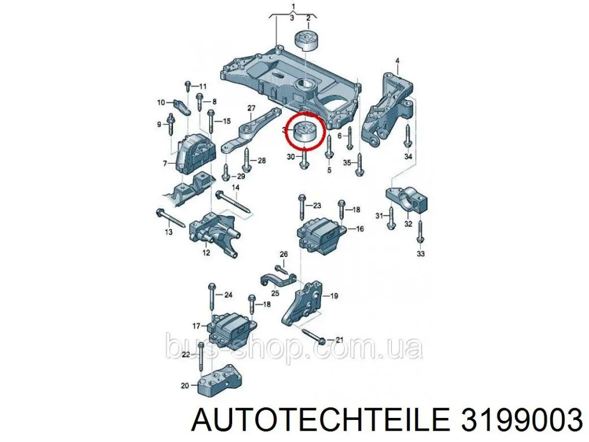 319 9003 Autotechteile soporte, motor, inferior