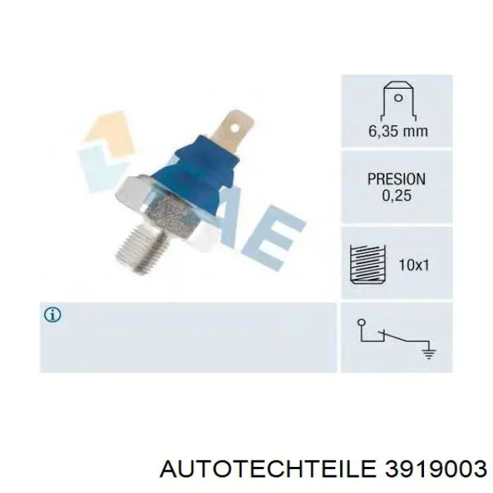3919003 Autotechteile sensor de presión de aceite