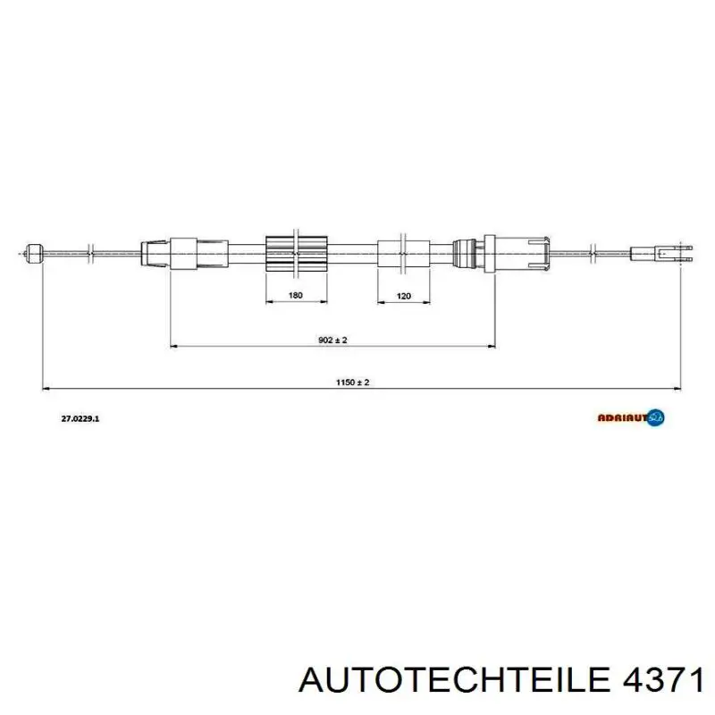 4371 Autotechteile cable de freno de mano trasero derecho