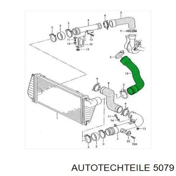 5079 Autotechteile manguera (conducto del sistema de refrigeración)