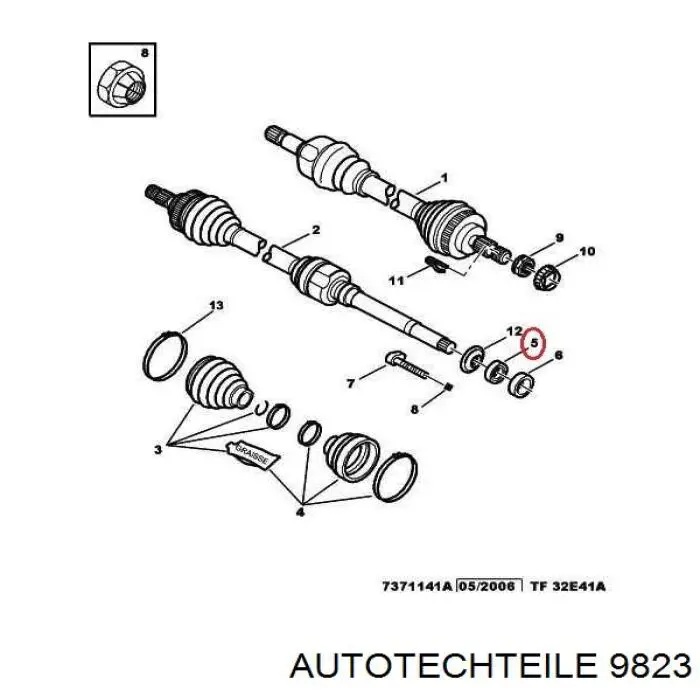 Comprar LTR324703 Peugeot/Citroen Rodamiento central del eje de transmisión