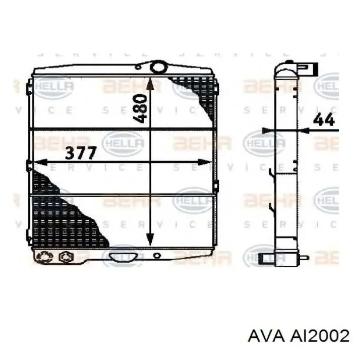 AI2002 AVA radiador refrigeración del motor