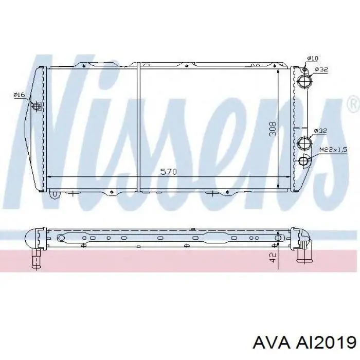 AI2019 AVA radiador refrigeración del motor