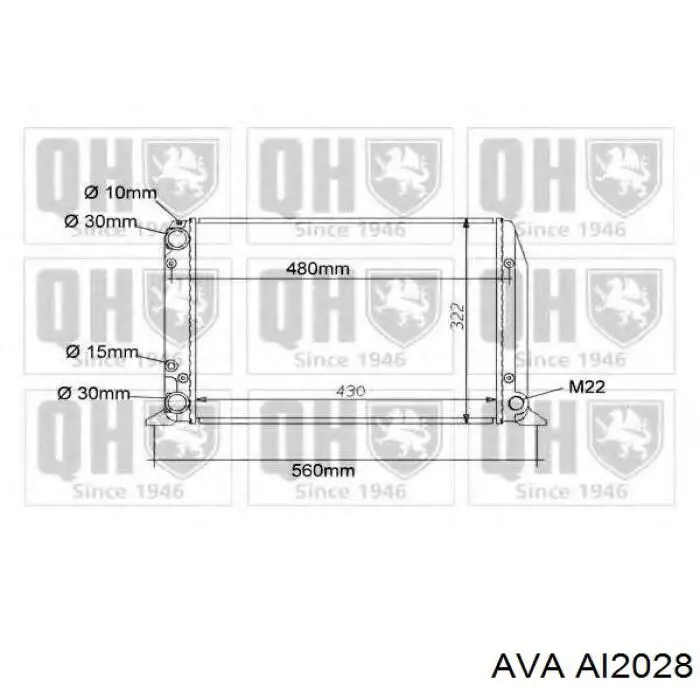 AI2028 AVA radiador refrigeración del motor