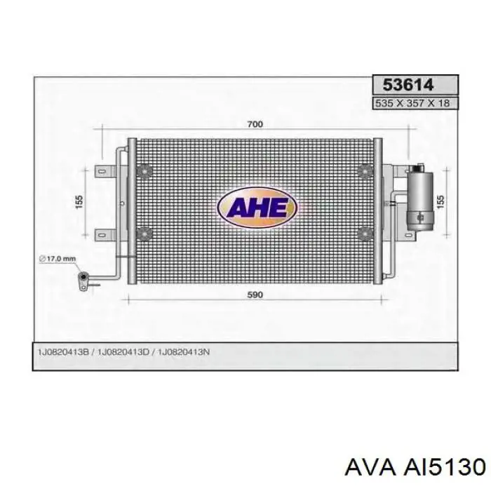 Condensador aire acondicionado AVA AI5130