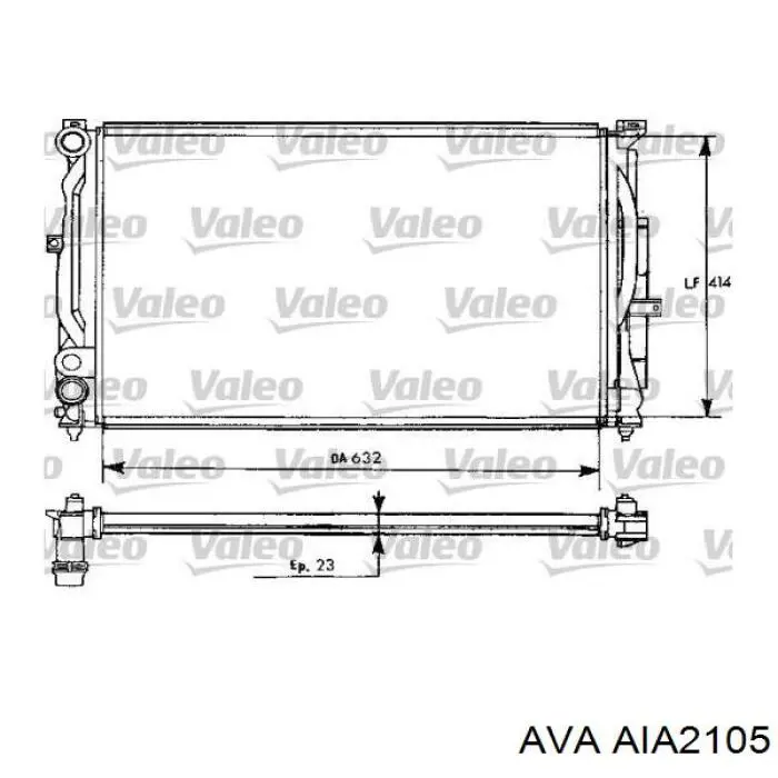 AIA2105 AVA radiador refrigeración del motor