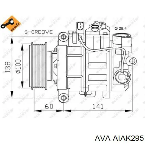 Compresor de aire acondicionado AIAK295 AVA