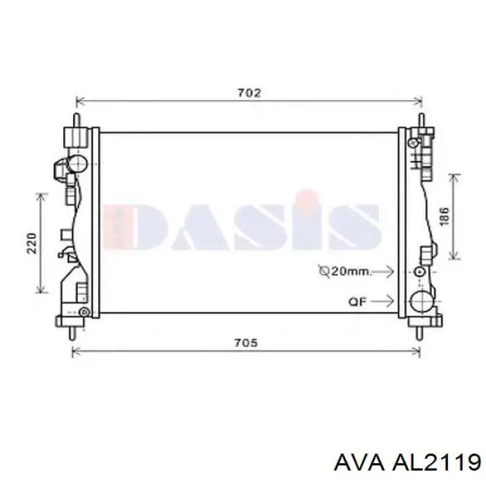 AL2119 AVA radiador refrigeración del motor