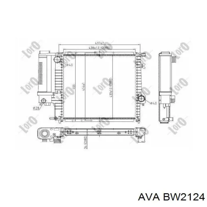 Radiador de água AVA BW2124