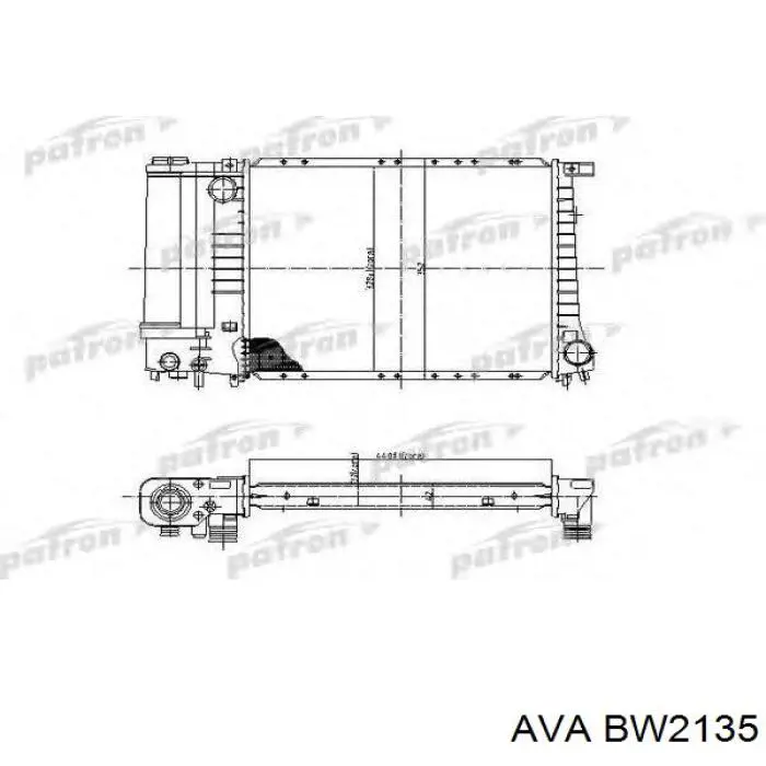 BW2135 AVA radiador refrigeración del motor