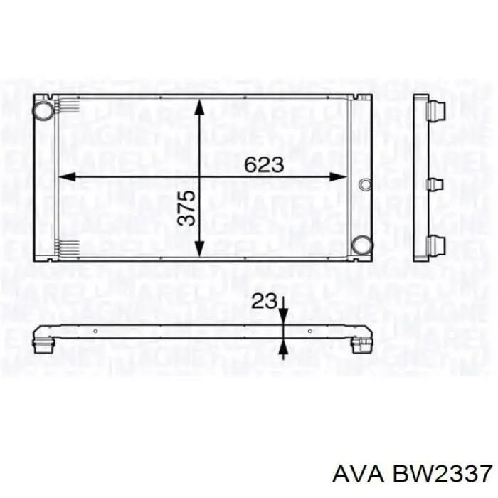 BW2337 AVA radiador refrigeración del motor