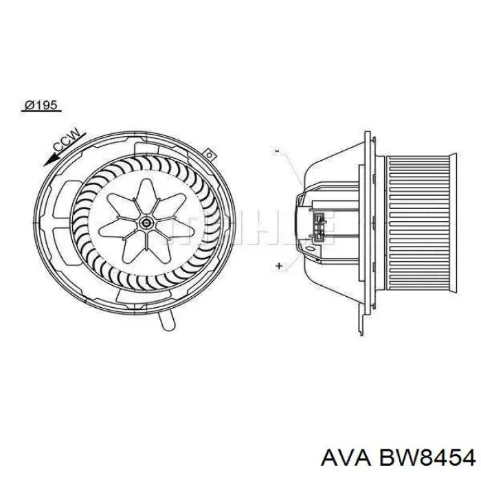 BW8454 AVA motor eléctrico, ventilador habitáculo