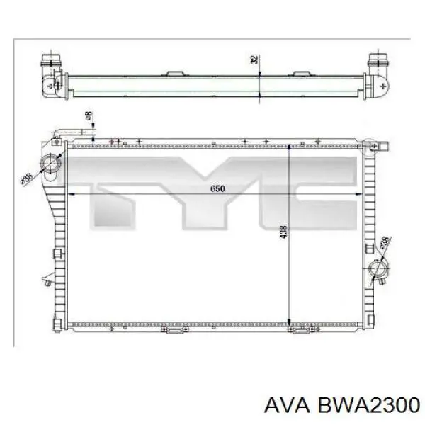 BWA2300 AVA radiador refrigeración del motor