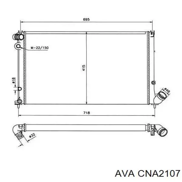 CNA2107 AVA radiador refrigeración del motor